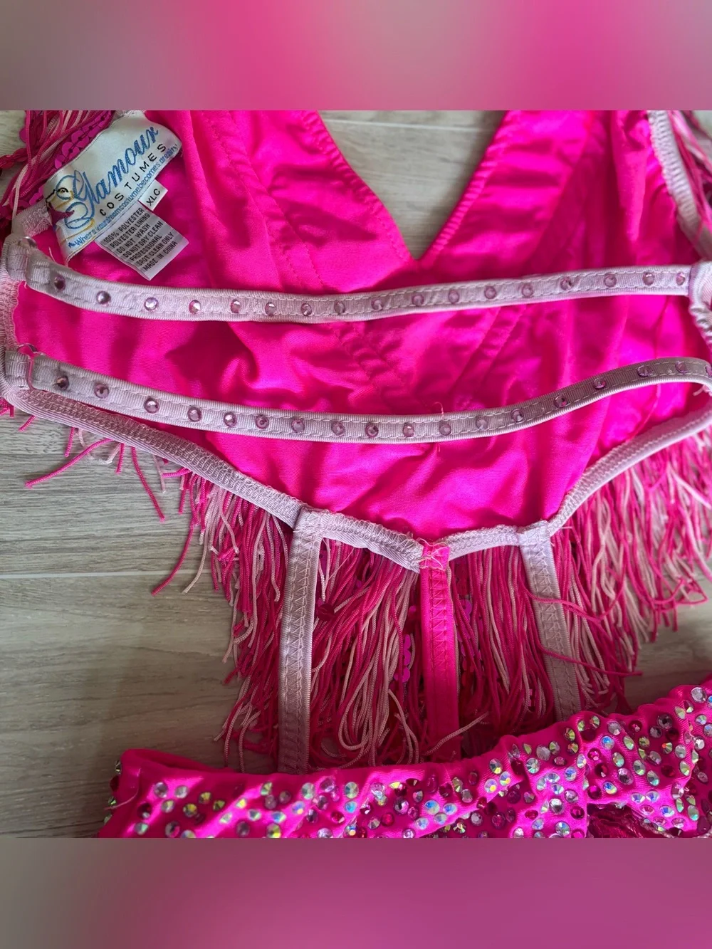 Glamour Pink Fringe Costume CXL